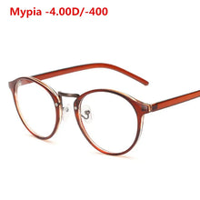 Load image into Gallery viewer, Ultralight TR90 Finished Myopia Glasses Women Men Retro Round Student Short-sighted Glasses Diopter -0.5 -1.0 -1.5 -2.0 To -6.0