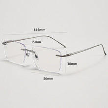 Load image into Gallery viewer, Ultralight Titanium Eyewear Men&#39;s Frameless Glasses Frame Myopia Hyperopia Progressive Optical Prescription Filter Blue Light