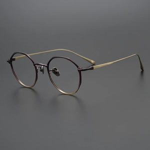Ultralight Titanium Round Glasses Frame Women Men Gradient Multicolor Prescription Eyeglasses Women Myopia Spectacles Eyewear