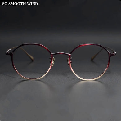 Ultralight Titanium Round Glasses Frame Women Men Gradient Multicolor Prescription Eyeglasses Women Myopia Spectacles Eyewear