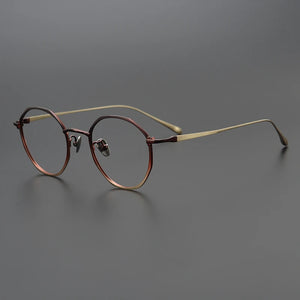 Ultralight Titanium Round Glasses Frame Women Men Gradient Multicolor Prescription Eyeglasses Women Myopia Spectacles Eyewear