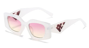 Unique Design Sunglasses Womens Trendy Square 2024 Brand Wide Legs Shades UV400 Protection Sun Glasses
