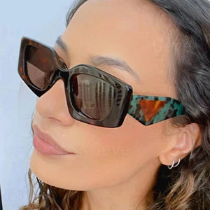 Unique Design Sunglasses Womens Trendy Square 2024 Brand Wide Legs Shades UV400 Protection Sun Glasses
