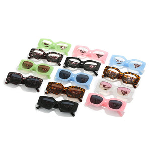 Unique Design Sunglasses Womens Trendy Square 2024 Brand Wide Legs Shades UV400 Protection Sun Glasses