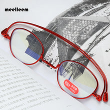 Carica l&#39;immagine nel visualizzatore di Gallery, Unisex Anti-blue light Thin Reading Glasses Men Women Stainless Steel Frame Eyeglasses +1.00 +1.50 +2.00+ 2.50 +3.00