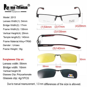 Unisex Eyeglasses Frame and 2 pcs Clip on Sunglasses  Glasses Mens Eyewear Frames Polarized Sun Glasses Clip 2013