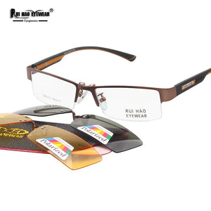 Unisex Eyeglasses Frame and 2 pcs Clip on Sunglasses  Glasses Mens Eyewear Frames Polarized Sun Glasses Clip 2013