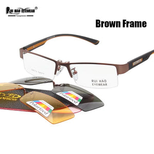 Unisex Eyeglasses Frame and 2 pcs Clip on Sunglasses  Glasses Mens Eyewear Frames Polarized Sun Glasses Clip 2013