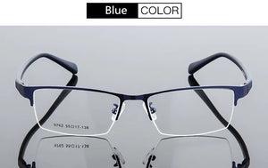 Unisex Fashion Women Men Half Rimless Metal Eyeglasses Frame Myopia Glasses Optical Eyewear Half Rim Fake Glasses Frame