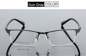 Unisex Fashion Women Men Half Rimless Metal Eyeglasses Frame Myopia Glasses Optical Eyewear Half Rim Fake Glasses Frame