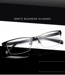Unisex Fashion Women Men Half Rimless Metal Eyeglasses Frame Myopia Glasses Optical Eyewear Half Rim Fake Glasses Frame