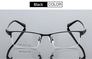 Unisex Fashion Women Men Half Rimless Metal Eyeglasses Frame Myopia Glasses Optical Eyewear Half Rim Fake Glasses Frame