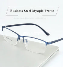 Load image into Gallery viewer, Unisex Square Business Leisure Eyewear Steel Metal Glasses Frames Optical Eyeglasses Oculo De Grau Feminino Masculino
