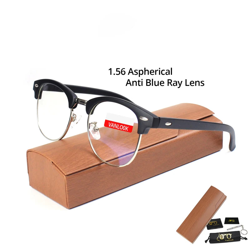 VANLOOK Photochromic Myopia Glasses Men Women Blue Light Blocking Prescription Glasses Chameleon Lens -0.50-0.75-1.00-1.25-8.00-