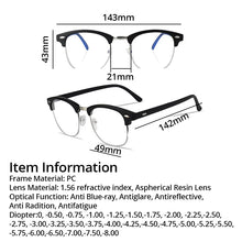 Carica l&#39;immagine nel visualizzatore di Gallery, VANLOOK Photochromic Myopia Glasses Men Women Blue Light Blocking Prescription Glasses Chameleon Lens -0.50-0.75-1.00-1.25-8.00-