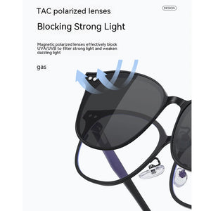 VCKA Aluminum Magnesium 2 IN1 Polarized Myopia Sunglasses Men Women Magnetic Night Vision Clip Prescription Glasses -0.50 to -10