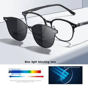 VCKA Aluminum Magnesium 2 IN1 Polarized Myopia Sunglasses Men Women Magnetic Night Vision Clip Prescription Glasses -0.50 to -10