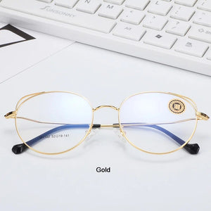 VEGA Eyewear Popular Cat Eye Spectacle Frame For Women Men Retro Glasses Frame Gold Clear Frame Glasses VG254