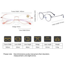 Load image into Gallery viewer, VEGA Eyewear Popular Cat Eye Spectacle Frame For Women Men Retro Glasses Frame Gold Clear Frame Glasses VG254