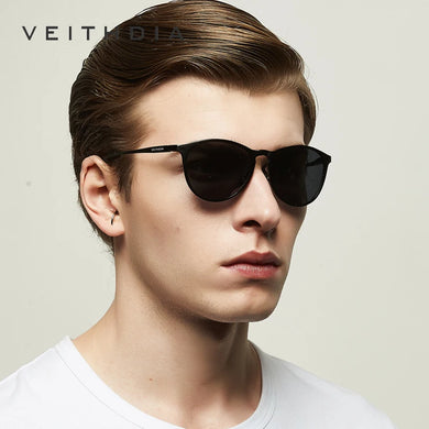 VEITHDIA   Retro Aluminum Magnesium Mirror Sunglasses Polarized Lens Vintage Eyewear Driving Sun Glasses Men/Women 6625