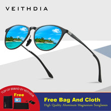 Carica l'immagine nel visualizzatore di Gallery, VEITHDIA   Retro Aluminum Magnesium Mirror Sunglasses Polarized Lens Vintage Eyewear Driving Sun Glasses Men/Women 6625