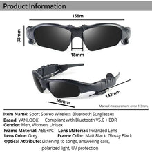 Load image into Gallery viewer, Vanlook Sport Stereo Wireless Bluetooth 5.0 Headset Telephone Driving Polarized Sunglasses/mp3 Riding Eyes Glasses With Case