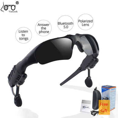 Vanlook Sport Stereo Wireless Bluetooth 5.0 Headset Telephone Driving Polarized Sunglasses/mp3 Riding Eyes Glasses With Case
