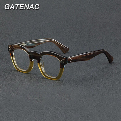 Vintage Acetate Eyeglasses Frame Men Retro Prescription Myopia Optical Glasses Women   Korea Luxury Brand Small Eyewear