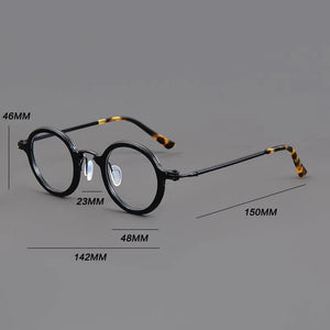 Vintage Acetate Eyeglasses Frame Men Round Myopia Prescription Optical Glasses Women Retro Luxury Brand Glasses Frame Eyewear