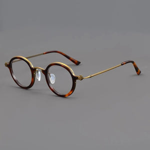 Vintage Acetate Eyeglasses Frame Men Round Myopia Prescription Optical Glasses Women Retro Luxury Brand Glasses Frame Eyewear