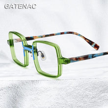 Load image into Gallery viewer, Vintage Acetate Eyeglasses Frame Men Square Myopia Prescription Glasses Women Optical Luxury Retro Glasses Frame Small Eyewear