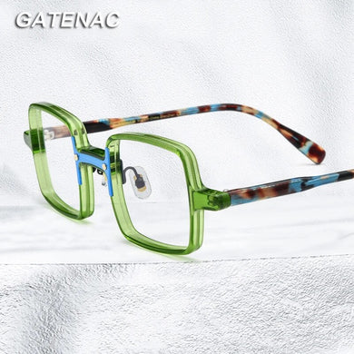 Vintage Acetate Eyeglasses Frame Men Square Myopia Prescription Glasses Women Optical Luxury Retro Glasses Frame Small Eyewear