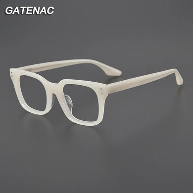 Vintage Acetate Eyeglasses Frame Women Square Retro Prescription Myopia Glasses Frame Men   Luxury Brand Designer Eyewear