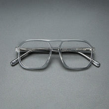 Load image into Gallery viewer, Vintage Acetate Glasses Frame Men Pilot Double Beam Prescription Myopia Eyeglasses Frame Women   Brand Spring Legs Eyewear