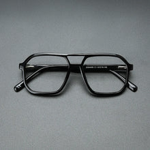 Load image into Gallery viewer, Vintage Acetate Glasses Frame Men Pilot Double Beam Prescription Myopia Eyeglasses Frame Women   Brand Spring Legs Eyewear