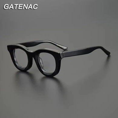 Vintage Acetate Glasses Frame Men Prescription Myopia Optical Eyeglasses Frame Women   Retro Luxury Brand Big Eyewear