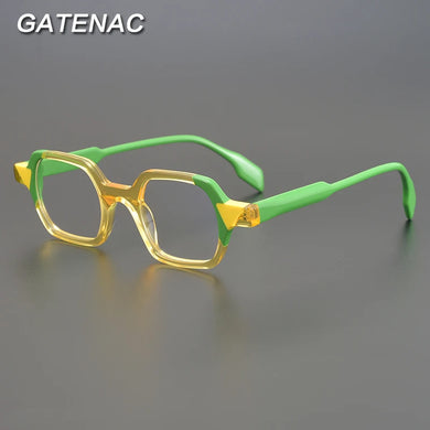 Vintage Acetate Glasses Frame Men Prescription Myopia Optical Eyeglasses Frame Women Korea Retro Designer Luxury Brand Eyewear