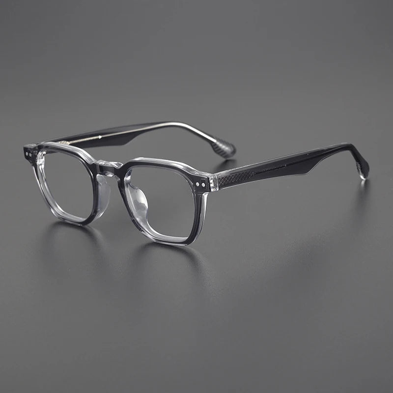 Vintage Acetate Glasses Frame Men Square Retro Prescription Myopia Eyeglasses Frame Women   Japan Luxury Designer Eyewear