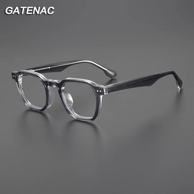 Vintage Acetate Glasses Frame Men Square Retro Prescription Myopia Eyeglasses Frame Women   Japan Luxury Designer Eyewear