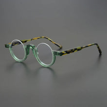 Carica l&#39;immagine nel visualizzatore di Gallery, Occhiali da vista rotondi vintage in acetato Montatura da uomo Retro Mezza montatura Occhiali da vista piccoli Miopia ottica Montature per occhiali da vista Occhiali