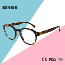 Load image into Gallery viewer, Vintage Acetate Round Men'S Eyewear Frames Women Glasses Frame Tortoise Double Bridge Circle Men Optical Prescription Eyeglasses