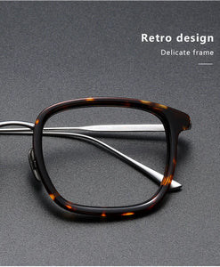 Vintage Acetate Titanium Eyeglasses Frame Men Optical Myopia Prescription Glasses Frame Women Retro Luxury Designer Eyewear