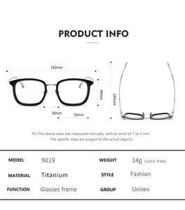 Vintage Acetate Titanium Eyeglasses Frame Men Optical Myopia Prescription Glasses Frame Women Retro Luxury Designer Eyewear