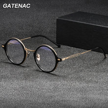 Load image into Gallery viewer, Vintage Acetate Titanium Eyeglasses Frame Men Round Myopia Prescription Glasses Frame Women Retro Japan   Brand Eyewear