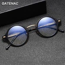 Load image into Gallery viewer, Vintage Acetate Titanium Eyeglasses Frame Men Round Myopia Prescription Glasses Frame Women Retro Japan   Brand Eyewear