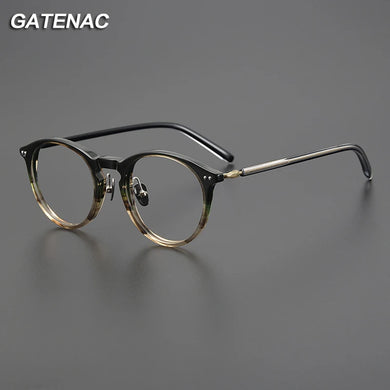 Vintage Acetate Titanium Glasses Frame Men   Prescription Myopia Eyeglasses Frame Women Retro Luxury Brand Optics Eyewear