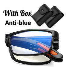 Load image into Gallery viewer, Vintage Blue Light Blocking Reading Glasses Unisex Portable Eyewear with Glasses Box  Men Women Foldable Presbyopia Eyeglasses