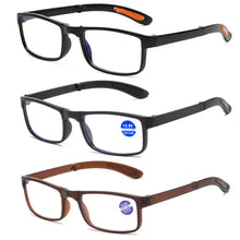 Load image into Gallery viewer, Vintage Blue Light Blocking Reading Glasses Unisex Portable Eyewear with Glasses Box  Men Women Foldable Presbyopia Eyeglasses