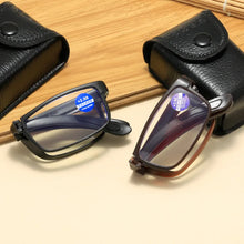 Load image into Gallery viewer, Vintage Blue Light Blocking Reading Glasses Unisex Portable Eyewear with Glasses Box  Men Women Foldable Presbyopia Eyeglasses