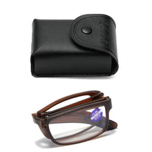 Load image into Gallery viewer, Vintage Blue Light Blocking Reading Glasses Unisex Portable Eyewear with Glasses Box  Men Women Foldable Presbyopia Eyeglasses